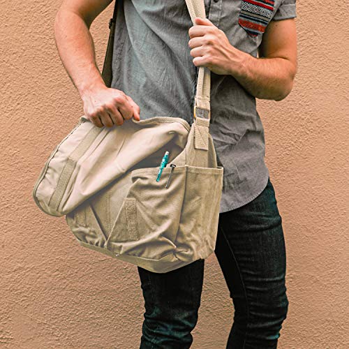 Image of Sweetbriar Classic Vintage Messenger Bag - Original Heavyweight Cotton Canvas Shoulder Bag with Upgraded Features