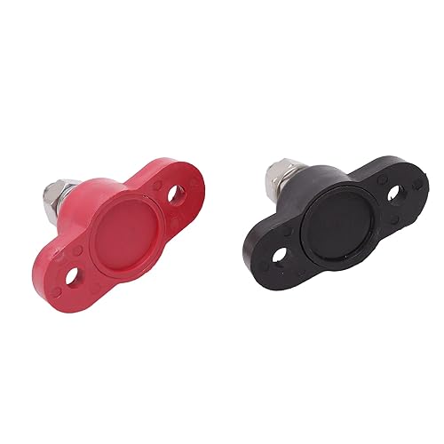 Miniatura 9 de M8 - Conectores de terminal de batería, resistente, ajuste universal, pernos de distribución de energía (rojo y negro), juego de 4 kit para