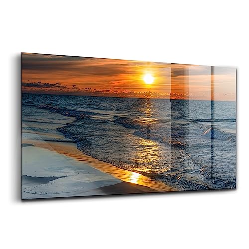 Verre d'art innovant Wallfluent décoration murale haut de gamme Mer Baltique 100x50cm