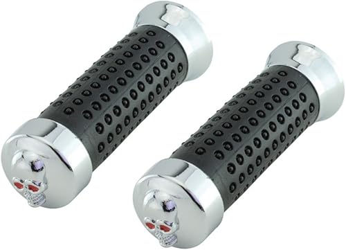 Empuñaduras de bicicleta de lujo, extremo de calavera de puntos negros