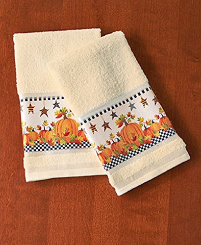 Set of 2 Pumpkin Hand Towels