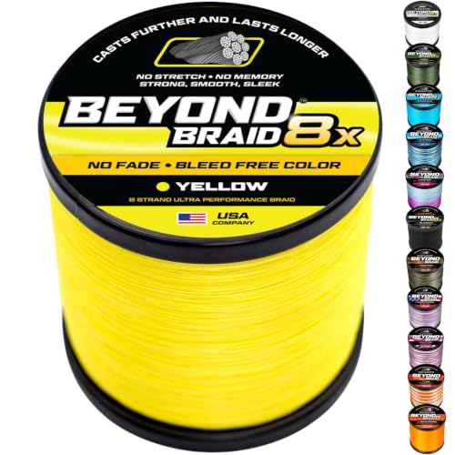 Image of Beyond Braid Braided Fishing Line -Super Strong - Abrasion Resistant - No Stretch -Blue Camo, Moss Camo, White, Green, Pink, Blue, 4 Strand 8 Strand
