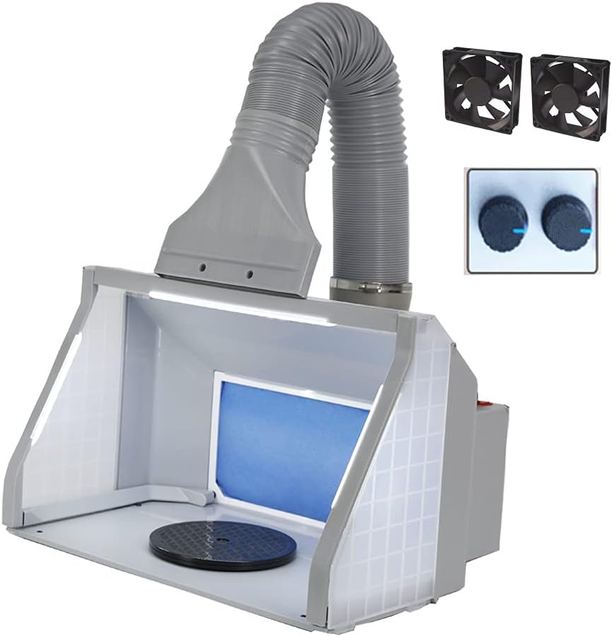 T TOGUSH Airbrush Spray Booth with Adjustable Wind and Bright for Hobby Model Crafts