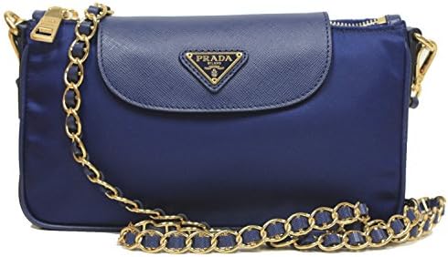 Prada Tessuto + Saffian Bandoliera Royal Blue Nylon Leather Chain