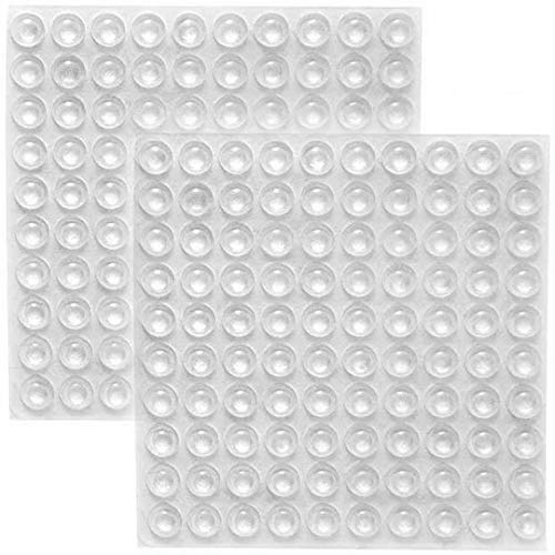 Image of Drawer Bumpers Pads 6mm*2mm - Self Adhesive Clear Rubber Feet for Cabinet Door, Cupboard, Furniture, Laptop, Table - Tiny Anti-Slip Bumpons Noise Dampening Buffer Pads (200)