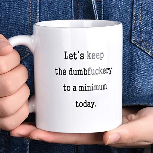 Funny Coffee Mug Let's Keep Annoyance To A Minimum Today The Office Coffee Tea Cup With Funny Saythings Novelty Mugs Funny Mugs For Coworkers Boss Friends Men Women White Elephant #TOP1