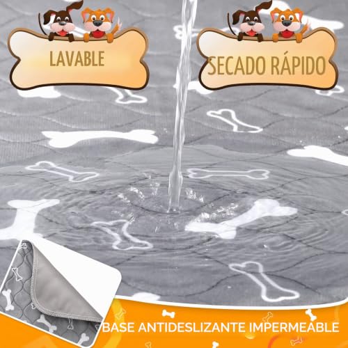 Miniatura 3 de 6 Almohadillas De Orina Lavables Colchoneta Entrenamiento De Perro Impermeable Reutilizable Alfombrilla Paño De Parto En Capa Absorbente Para Orinar, Fácil De Limpiar Gris, 40 X 60 Cm