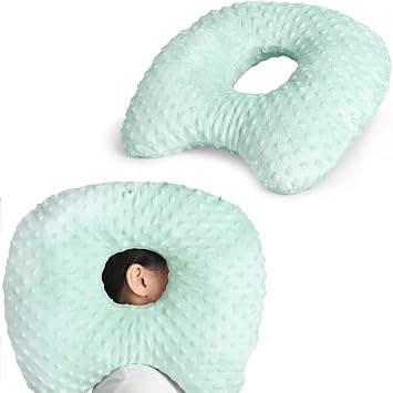 Ear Piercing Pillow for Side Sleepers - Pressure-Free Ear Hole Pillow for CNH, Ear Pain & Inflammation Relief Washable Cover - Ideal for Sleeping with Headphones & Piercing Recovery Green