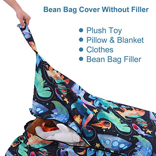 Melanie's Power 200L Animal Storage Bean Bag Cover, Kids Toy Storage Organizer Stuffed Seat Soft Velvet Floor Foldable Chair Sofa Seat Cover For Kids And Adults( Dinosaur) #TOP4