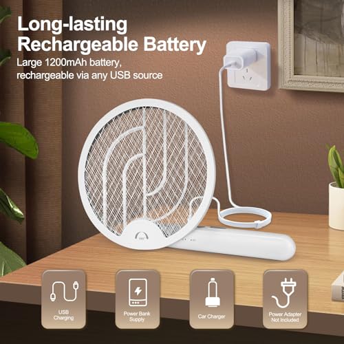 image for CarefyPro 2 Pack Electric Fly Swatter Racket, Portable 2 in 1 Bug Zapp