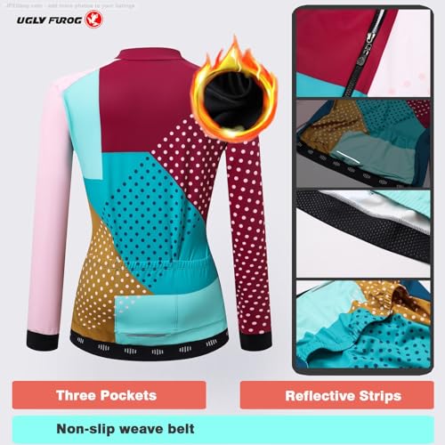 UGLY FROG Camisa de ciclismo feminina para corrida térmica de inverno refletiva
