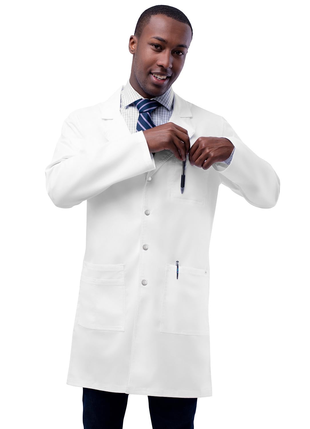 Adar Universal Stretch Unisex Lab Coat - 36" Snap Front Lab Coat