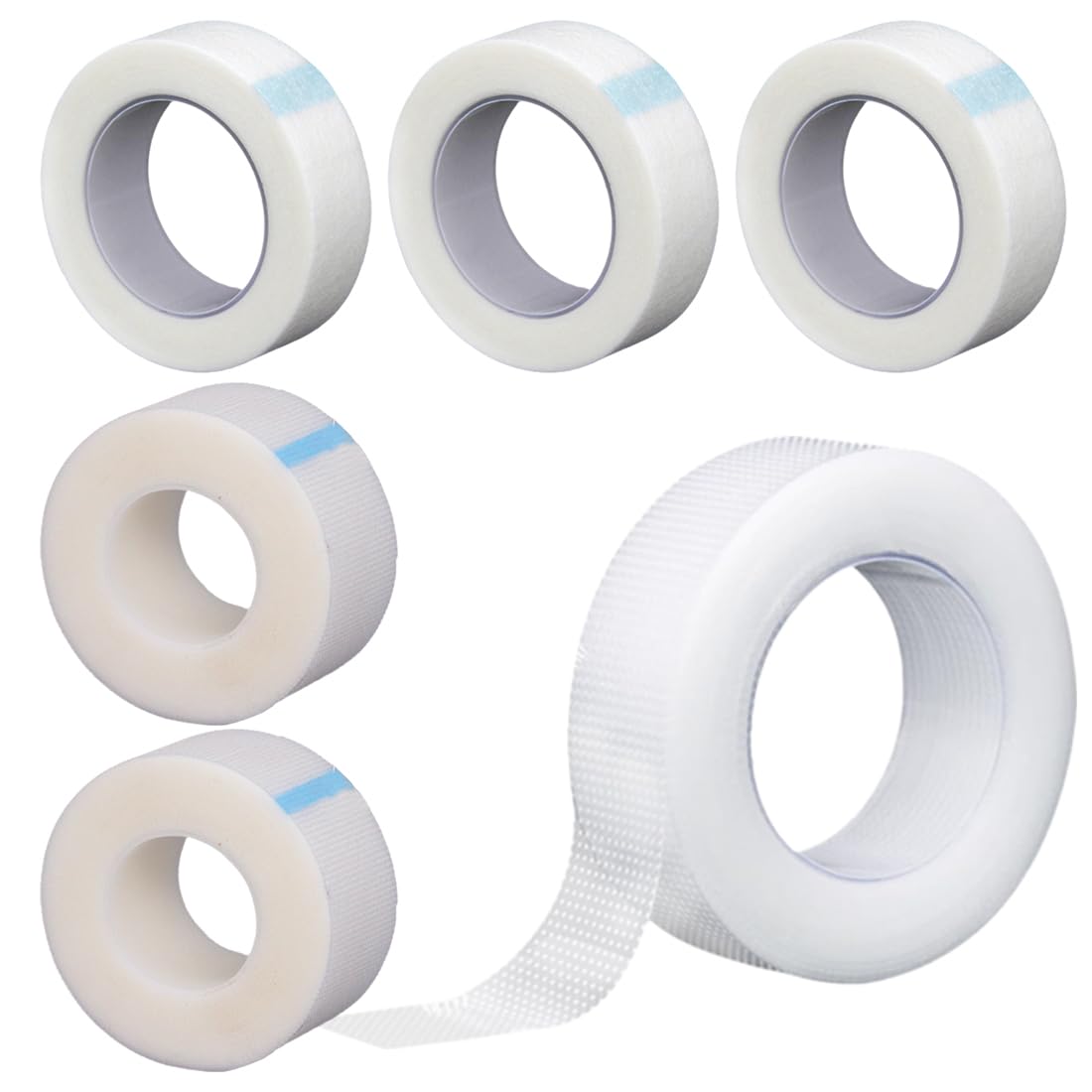SGERUFZ 6 Rotoli Nastro per Ciglia, Nastro Adesivo Ciglia Traspirante, Nastro Isolante per Ciglia, per Extension DIY, laminazione ciglia, accessori make up (zwei Materialien)