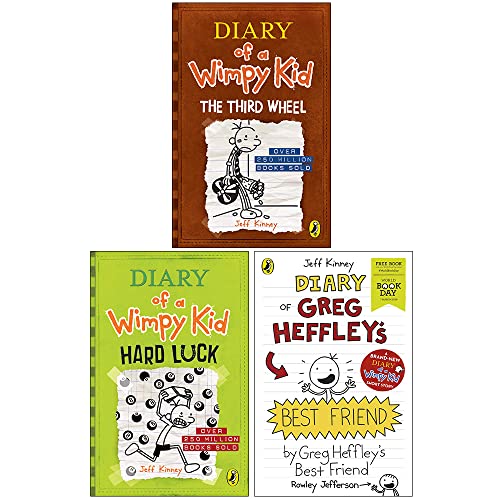 Diary Of A Wimpy Kid Book 7-8 And World Book Day : 3 Books Collection Set (The Third Wheel, Hard Luck & Diary Of Greg Heffley'S Best Friend)