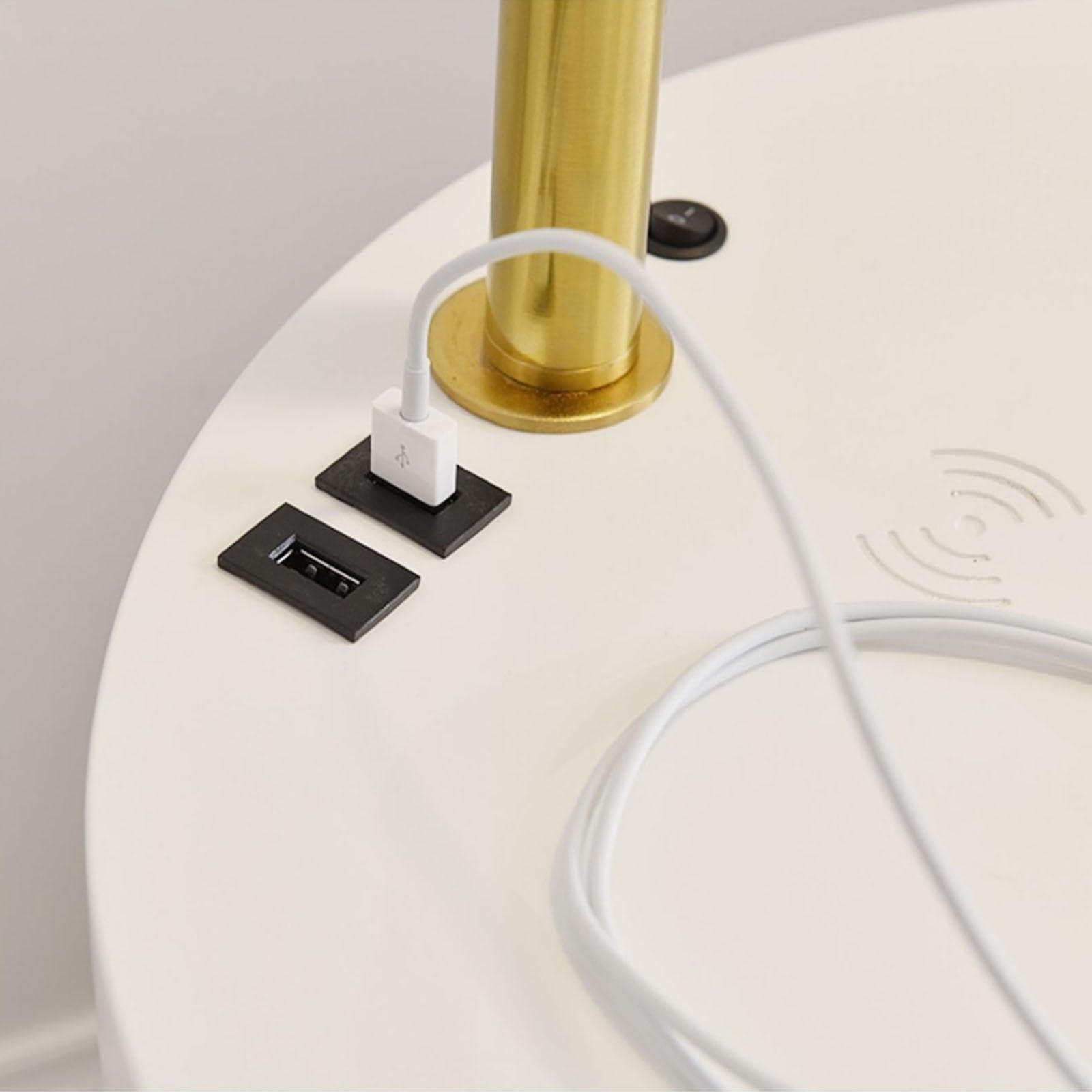 Lámparas Combo de mesa y lámpara con bombilla LED for dormitorio, sala estar(Blanco)