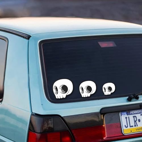 Ironsky 3Pack Of Reflective Skull Car Sticker Decals,Funny Window Trunk Bumper Decal, Window Sticker, Suitable For Cars, Trucks, Laptops, Etc #TOP1