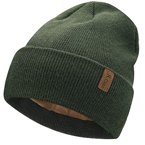 Bequemer Laden Femme Homme Hiver Chaud Bonnet Tricot Slouchy Casquette Crâne avec Doublure Polaire