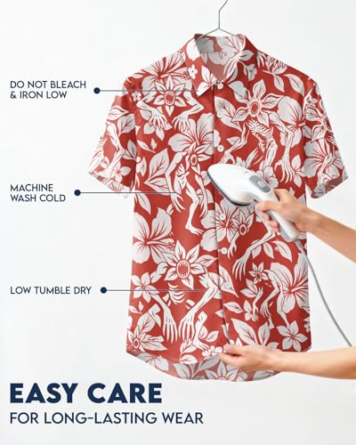 Image of 99TIMORO Fathers Funny Mens Hawaiian Shirt, Movie Button Down Short Sleeve Top, Father Day Summer Gifts
