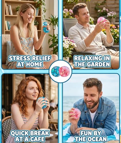 Image of 1-2 PCS Taba Squishy, Squeeze Fidget Adults Stress Relief Cute Adults Taba Squishy for Boys Girls Birthday Party Gifts, Blue Seashell Design, Office Desk Decoration (2PCS(Blue +Pink)