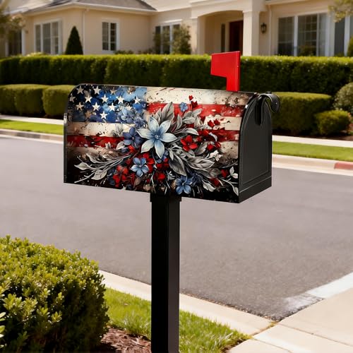Patriotic American Flag Magnetic Mailbox Cover 18\"x21\" - Standard Size 4th of July Independence Day Home Garden Yard Decor - Thumbnail 7