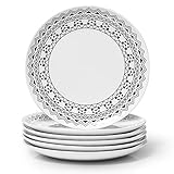 Dowan 8' Ceramic Dinner Plates, Pasta Salad Plate Set, Large Serving Dish for Party, Dishwasher &...