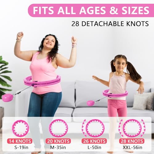 image for Leann L!fe U1-24 Knots Waist 47”, Magnetic Lock Weighted Hula Hoop f