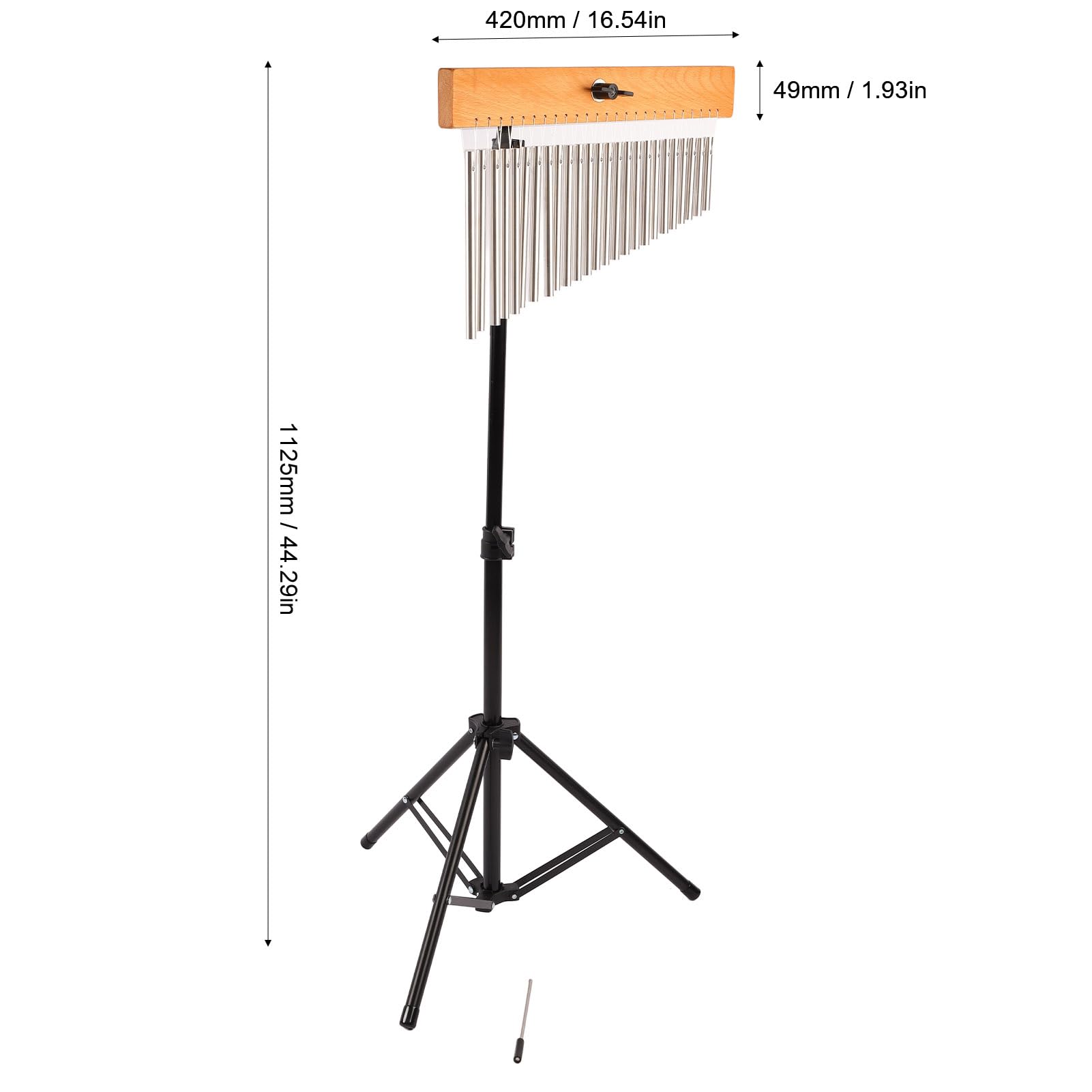 Violin-Windspiel, Schöner Klang mit Verstellbarem Stativ für Musikunterricht und Kirchendekoration, Metall-Aluminium-Legierung und Holzsockel, 1 Set