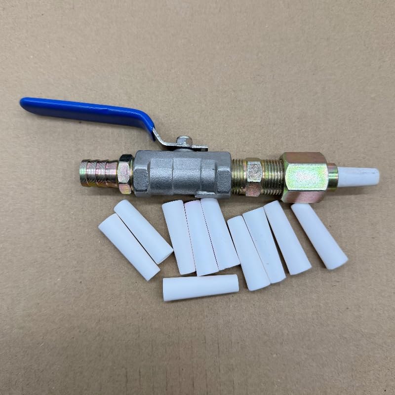 Valve Type Sand Blasting Gun with 10pieces Sandblast Nozzle for 5gallon Sandblast Tanks, Rust Cleaning Air Sandblasting Gun (1,Gun and 10pcs 2.5mm nozzle)