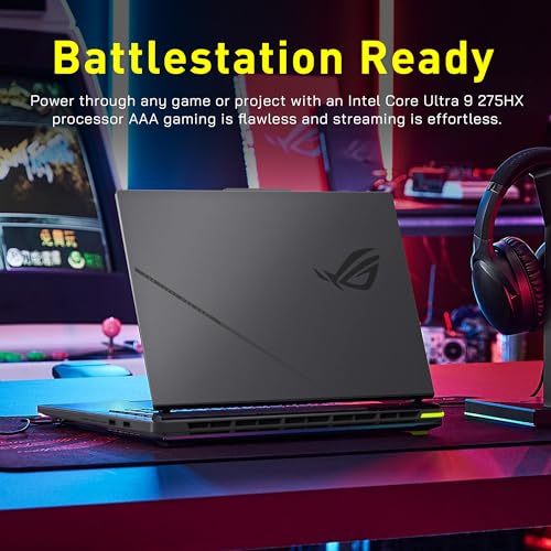 ROG Strix G16 16" 2.5K 240Hz Gaming Laptop, Intel Ultra 9 275HX, GeForce RTX 5070 Ti 12GB, 64GB DDR5, 3TB Storage (2TB SSD+1TB Docking Station), Tastiera Retroilluminata RGB, Wi-Fi 7, Win 11 Pro - Notebook - Immagine 8