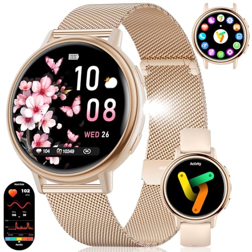 Smartwatch Damen mit Taschenlampe, 1,26‘’ HD Display...