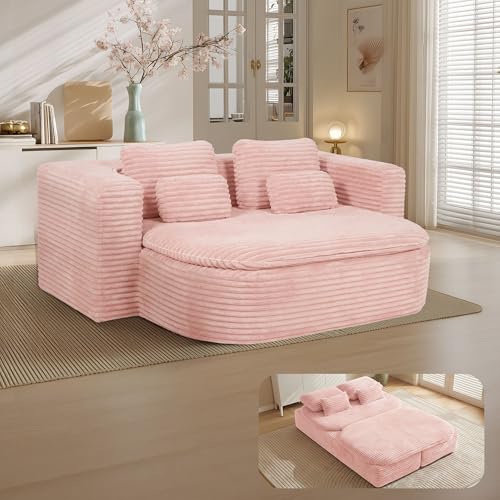 IZLKQC 75'' Folding Sleeper Sofa Bed, Memory Foam Boneless Couch