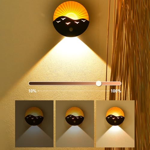 Lámpara de pared RGB regulable con sensor 120° y batería USB para pasillos pack de 2 3