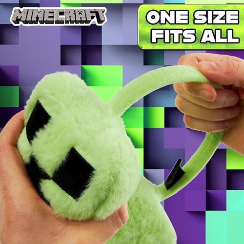 Minecraft Ear Muffs Kids - Creeper Winter Accessories Warm Cosy Earmuffs for School Travel Days Out - Gifts for Gamers3