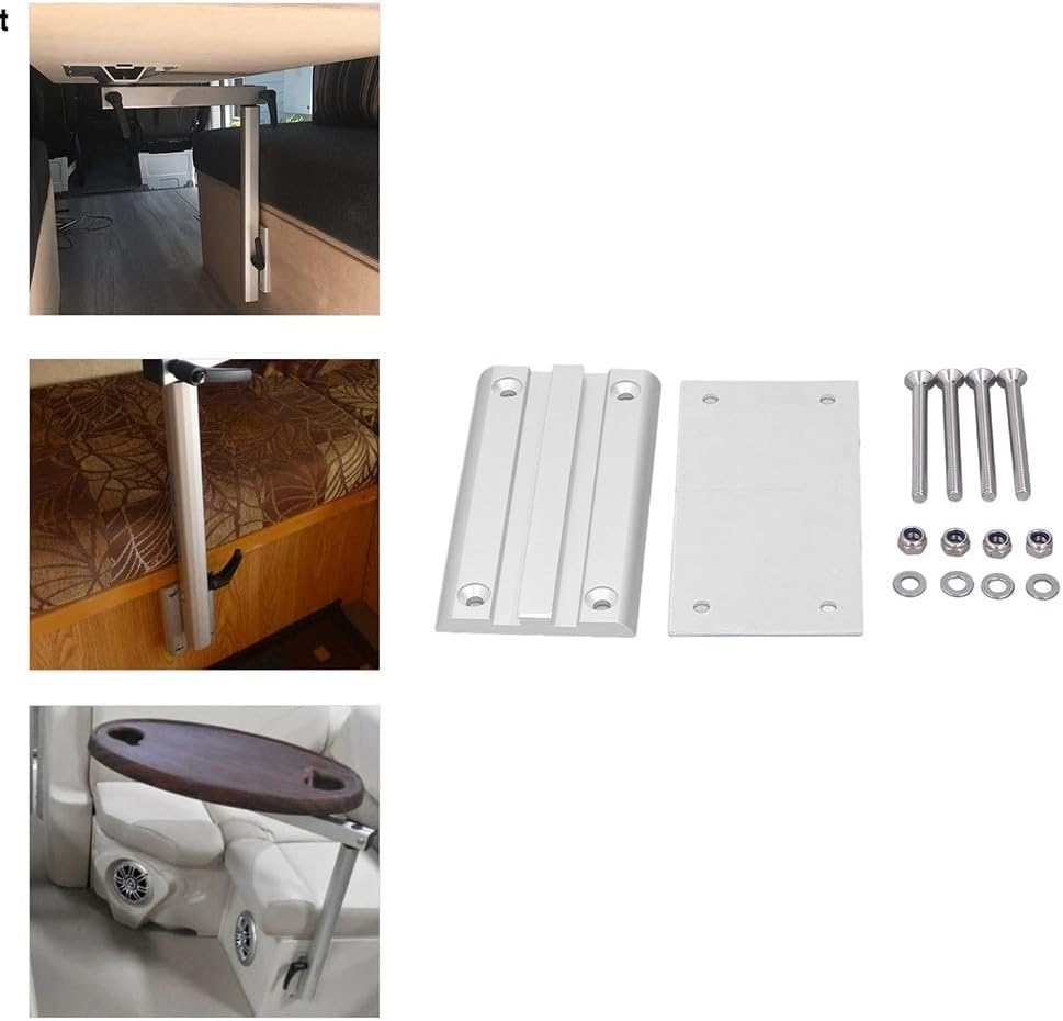 Removable RV Table Leg Mount Bracket Aluminum Table Leg Bracket Accessories for Caravan for Motorhome Boat for Yacht Travel Trailer with Swivel Design Space Saving Solution