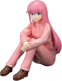 Gotō Hitori Figure Statue Model, 10CM Anime Figure Pink Sportswear Sitting Pose Gotō Hitori Action Figure, PVC Hand