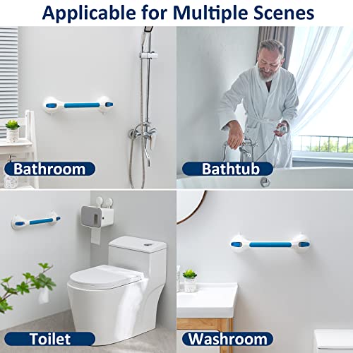Image of TAILI Shower Grab Bar 2 Pack Suction Grab Bars for Bathtubs and Showers, Heavy Duty Shower Handle Removable Bathroom Safety Grip for Seniors and Elderly, Handrails No Drilling Waterproof, Blue,G9