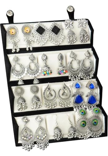 Image of Customized Earrings Gift Set with Name Engraved Jewelry Box | Designer Stud Earrings Combo for Women & Girls | Personalized Jewelry Organizer Box Gift for Birthday, Anniversary