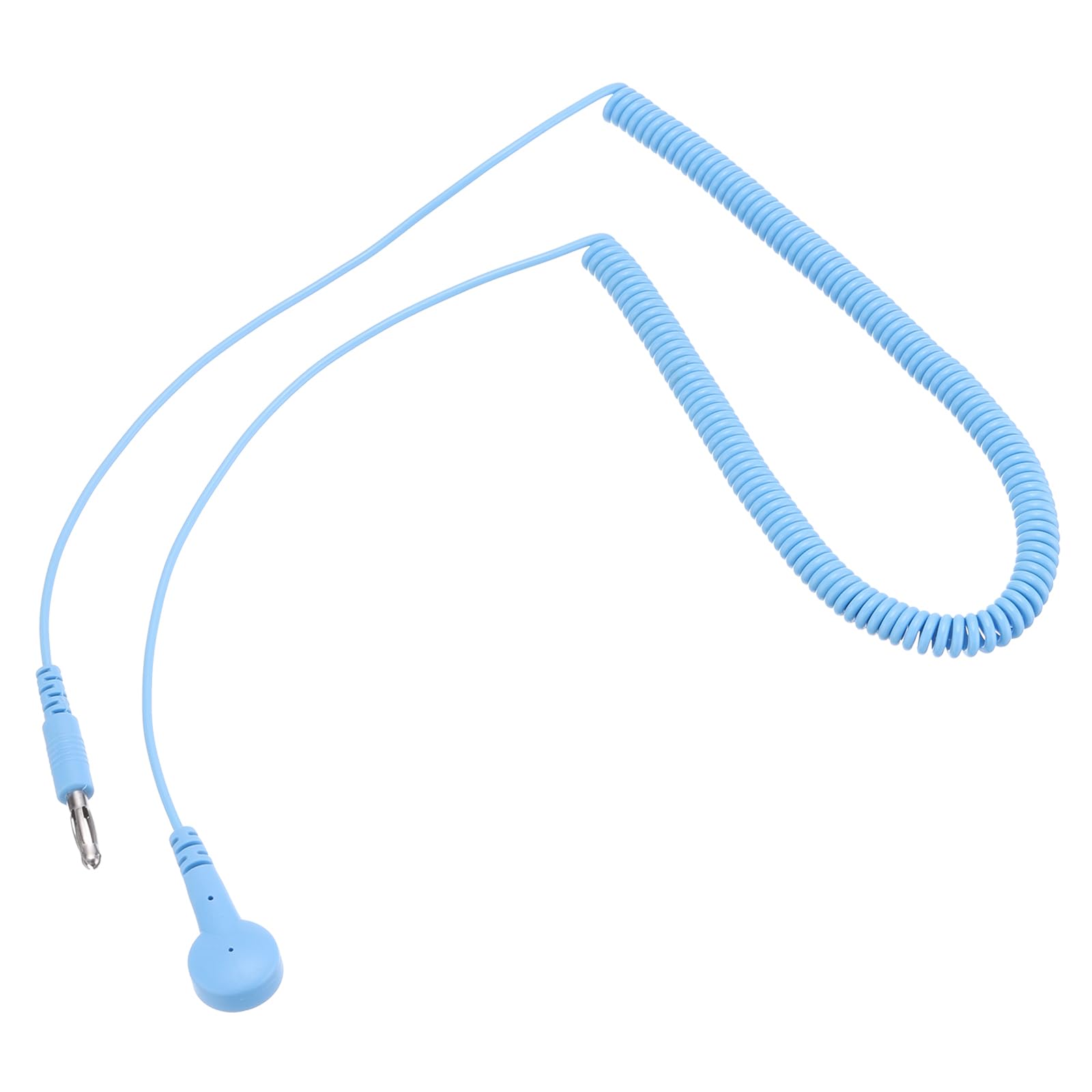 sourcing map ESD Grounding Cable Cord 300cm/118 Inch Long,Anti-Static Ground Wire Cable Lantern Tip + Buckle for Eliminate Conductor Electrostatic,Pack of 1(Blue)