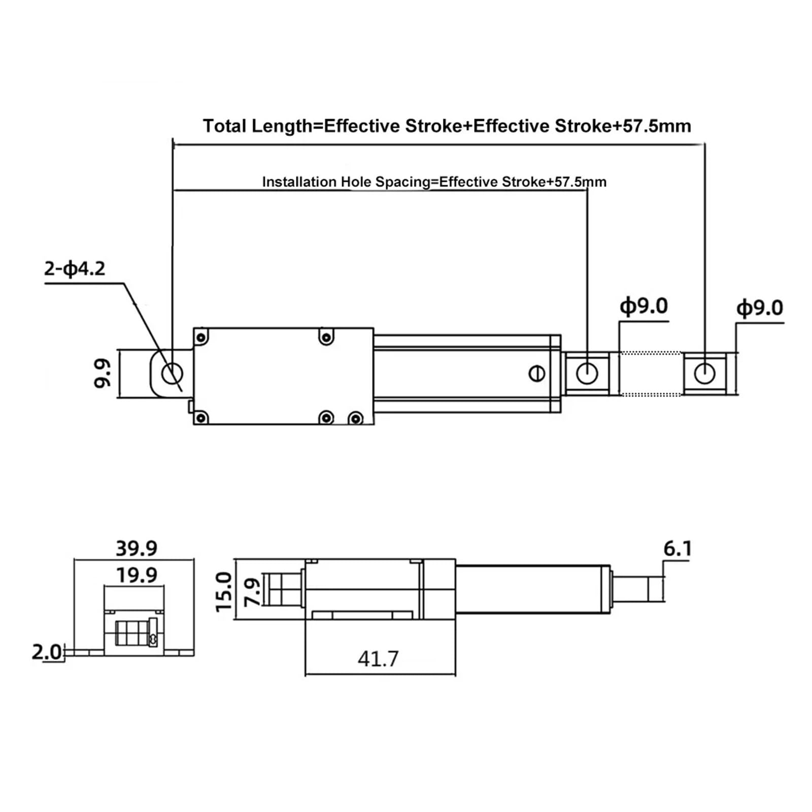 Attuatore di spinta micro lineare Dc6v/12v/24v mini cilindro elettrico corsa 10-200mm per controlli automazione robotica