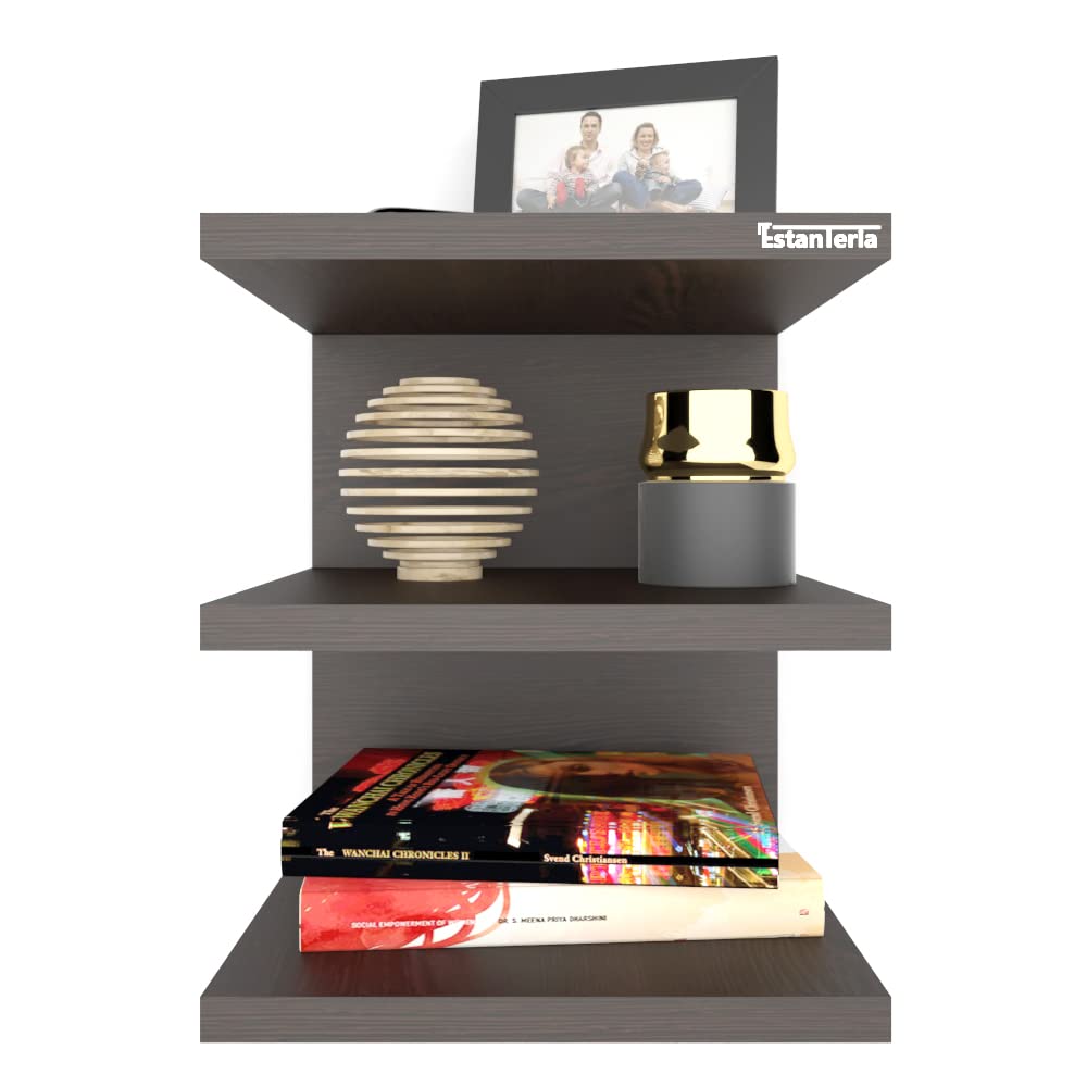 Solidus Book Shelf Wooden Engineer Wood Book Rack for Study Room 5 Tier Wall Shelf Corner Modern Rack Storage Organizer for Bedroom Study Room, Living Room, Office (Wenge Finish)