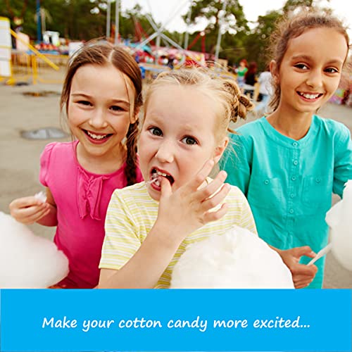 Image of Tafura Cotton Candy Bags with Ties, [Pack of 100] Clear Bags for Cotton Candy with Print, Perfect for the Summer and Carnivals. 11.5x18.5 Inches.