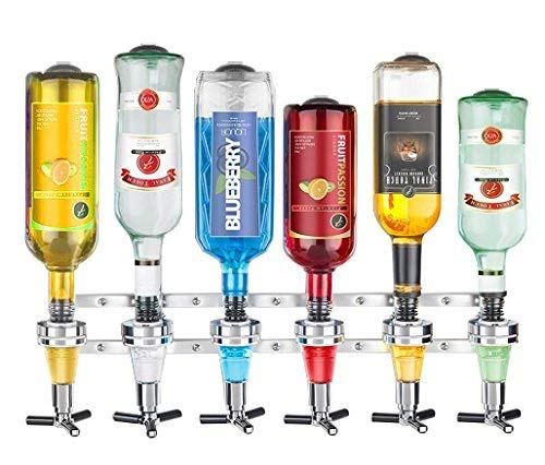 KCHEX New 2017 Wall Mounted 6-Station Liquor Bar Butler Wine Dispenser Machine Drinking Pourer Home Bar Tools for Beer Soda Coke Fizzy Soda
