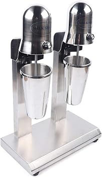 Milkshake Maker, 560W Electric Stainless Steel Commercial Milkshake Maker Machine, Double Head Drink Mixer for Mixed Drink Restaurant, 2 Speed Adjustable, 650ml/22oz Cup