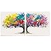 Produktbild Pureday Bilder-Set auf Leinwand Motiv Magic Tree Acryl bunt-weiß 2 Stück je 80 x 80 cm