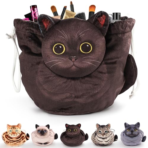 Openhahaha Cat Drawstring Makeup Bag & Organizer