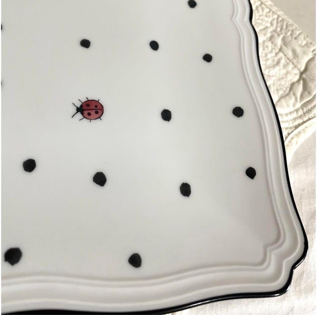 新品★リチャードジノリ　イタリアンポア スクエアプレート　4枚　てんとう虫 リチャードジノリ プレート 皿 てんとう虫 スクエア 4枚セット