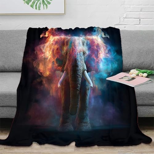 Couverture éléphant 3D lavable en machine lit microfibre 150x200 - 2