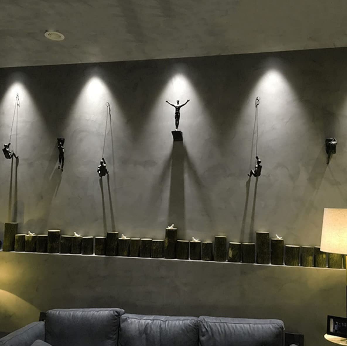 Klettersport-Wanddekoration, 6er-Set, Moderne, Schlichte Harzskulptur, kreative Klettermann-Wandskulpturen, handgefertigt für Kunst- und Heimdekoration