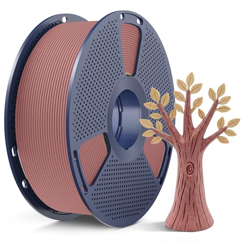Image of SUNLU Wood PLA Filament 1.75mm, Real Wood Fiber 3D Printer Filament, Natural Wood Texture & Scent, Clog-Free, Dimensional Accuracy + /- 0.02mm, 1kg Spool (2.2lbs), Fit Bambu Lab Printer, Cherry
