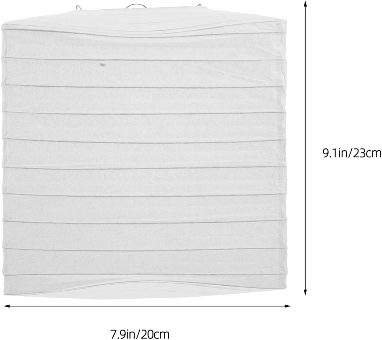 Pack of 2 White Square Folding Paper Lanterns 23 x 20 x 20 cm Hanging Decoration for Wedding Shower and Spring Festival Japanese Lantern Light and Reusable